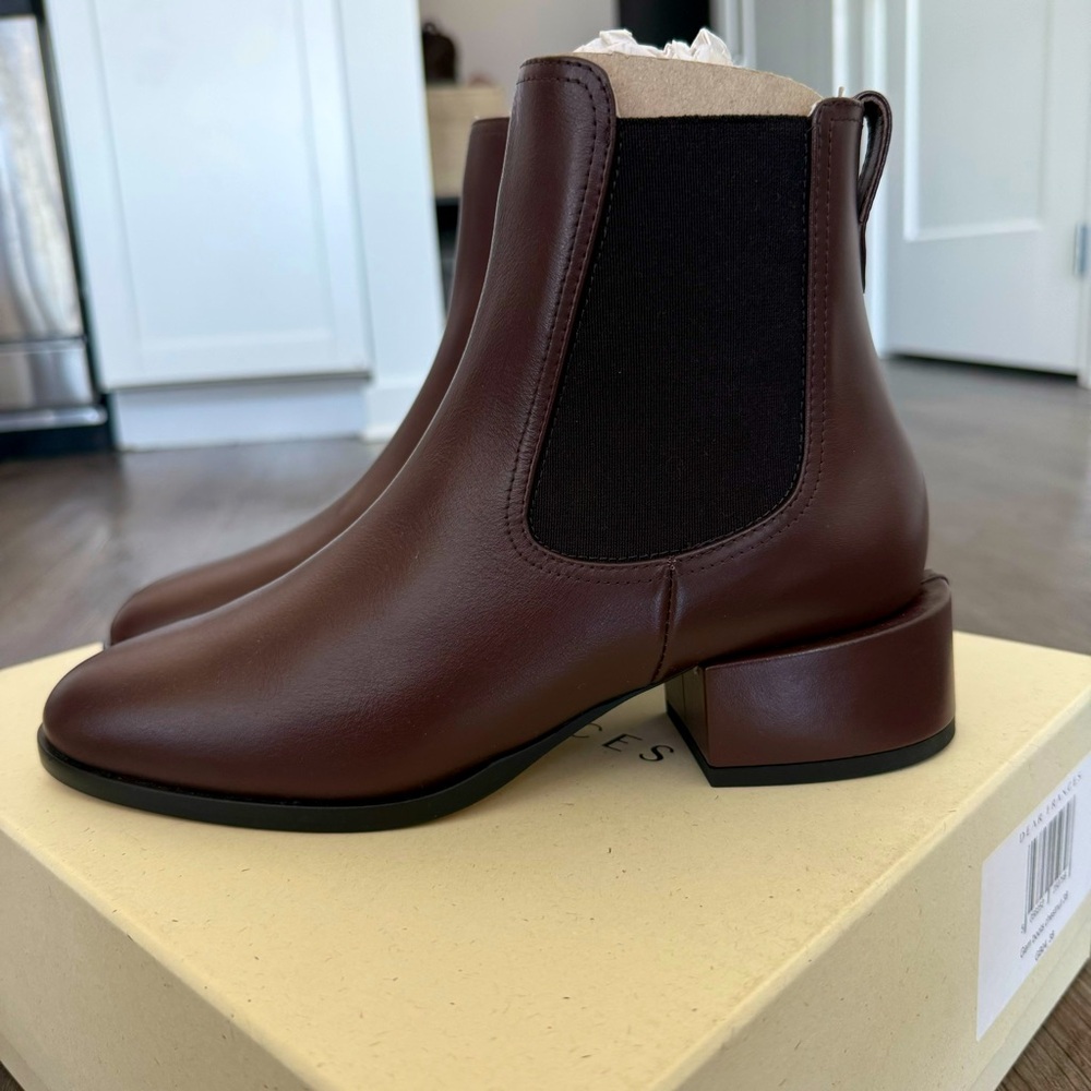 Dear Frances Leather Chelsea Boots Chestnut Brown Size 38 Size 8
